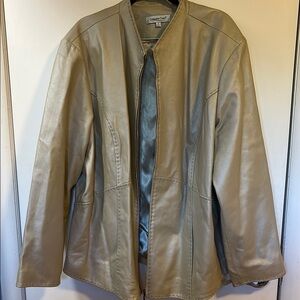 Coldwater Creek Tan Leather Jacket Modern Minimalist Design